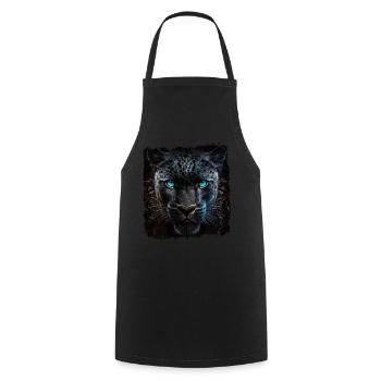 Schwarzer Panther Großkatze - Kochschürze - Schwarz - Vorne - AI Model Male 185 dark (185cm)