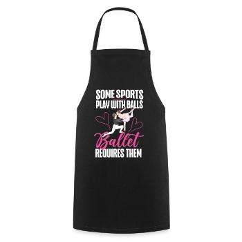 Ballet Dancer Dance Girl Ballerina - Kochschürze - Schwarz - Vorne - AI Model Male 185 dark (185cm)