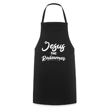 Jesus the Redeemer: Christian faith in God - Cooking Apron - black - Front - AI Model Male 185 dark (185cm)