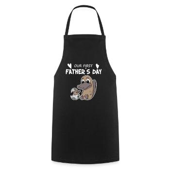 Father's Day - First Father's Day Gift - Cooking Apron - black - Front - AI Model Male 185 dark (185cm)