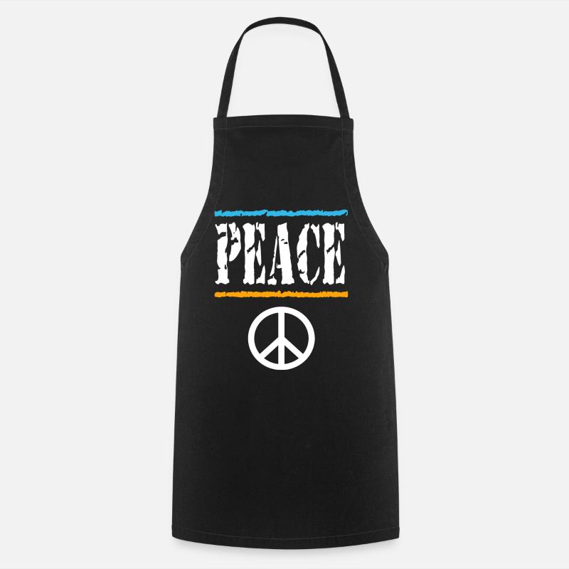 T-shirt rétro Peace Vibes - Tablier de cuisine - noir