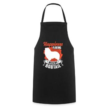 Bobtail makes you happy Old English Shepherd - Cooking Apron - black - Front - AI Model Male 185 dark (185cm)
