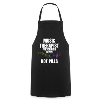 Les musicothérapeutes disent - Tablier de cuisine - noir - Devant - AI Model Male 185 dark (185cm)