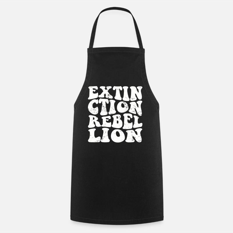 Extinction Rebellion Retro white - Cooking Apron - black