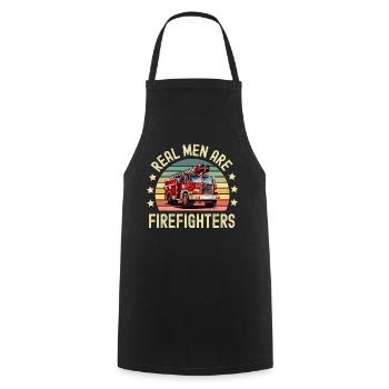Firefighter Fire Brigade - Cooking Apron - black - Front - AI Model Male 185 dark (185cm)