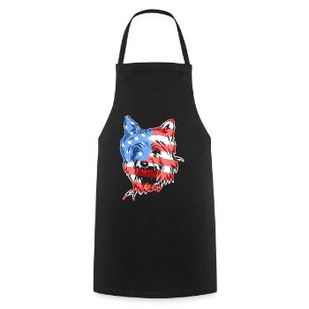 Silky Terrier Silky Terrier Flag - Cooking Apron - black - Front - AI Model Male 185 dark (185cm)