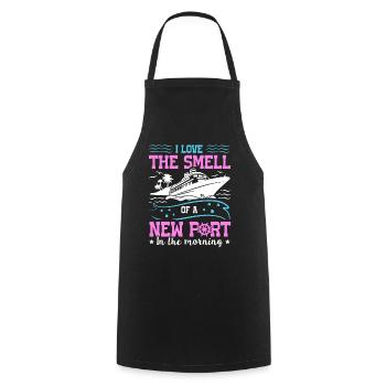 The Smell Of A New Port In The Morning Ship Cruise - Cooking Apron - black - Front - AI Model Male 185 dark (185cm)