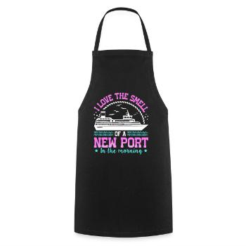 The Smell Of A New Port In The Morning Ship Cruise - Cooking Apron - black - Front - AI Model Male 185 dark (185cm)