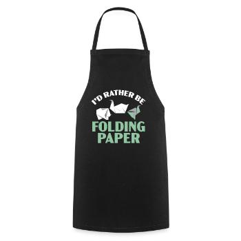 I'd Rather Fold Paper Origami Japanese - Cooking Apron - black - Front - AI Model Male 185 dark (185cm)