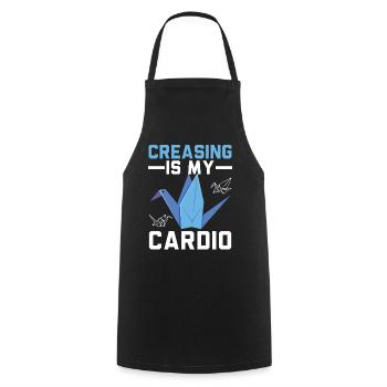 Folding is a matter close to my heart Paper art - Cooking Apron - black - Front - AI Model Male 185 dark (185cm)