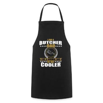 Funny Butcher Daddy Outfit - Cooking Apron - black - Front - AI Model Male 185 dark (185cm)