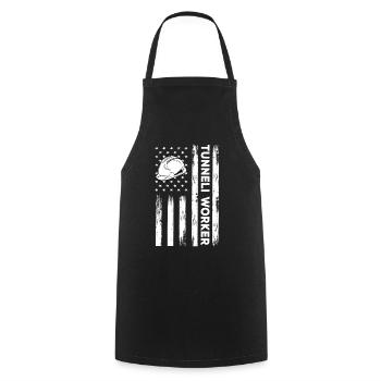 Drapeau des États-Unis Travailleurs du tunnel Amérique - Tablier de cuisine - noir - Devant - AI Model Male 185 dark (185cm)