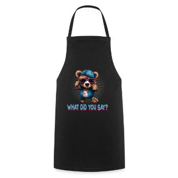 Streetstyle What Die You Say Bear Graffiti Kunst - Kochschürze - Schwarz - Vorne - AI Model Male 185 dark (185cm)