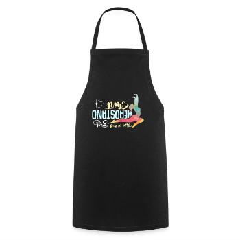 Contorsion Ceci est ma gymnastique de chemise handstand - Tablier de cuisine - noir - Devant - AI Model Male 185 dark (185cm)
