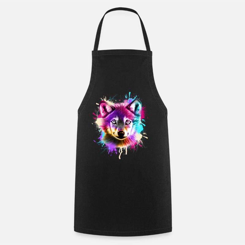 Petit Loup Coloré - Tablier de cuisine - noir