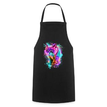 Cat Colorful - Cooking Apron - black - Front - AI Model Male 185 dark (185cm)