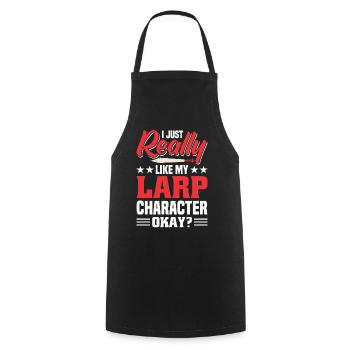 LARP live-action role-playing game - Cooking Apron - black - Front - AI Model Male 185 dark (185cm)