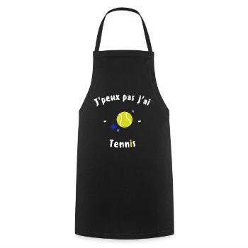 J peux pas j ai Tennis - Tablier de cuisine - noir - Devant - AI Model Male 185 dark (185cm)