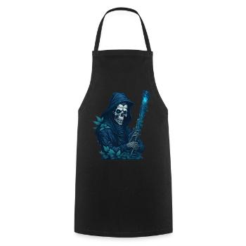 Faucheuse avec pipe d’herbe - Tablier de cuisine - noir - Devant - AI Model Male 185 dark (185cm)