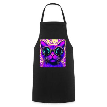 Sunglasses Cat - Cooking Apron - black - Front - AI Model Male 185 dark (185cm)