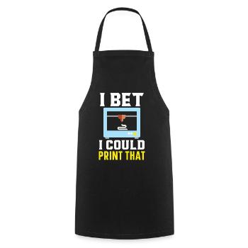 I bet I could 3D print this machinist - Cooking Apron - black - Front - AI Model Male 185 dark (185cm)