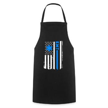 USA Emergency Paramedic America - Cooking Apron - black - Front - AI Model Male 185 dark (185cm)