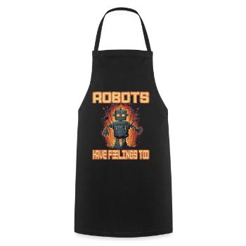 Robots Have Feeling Too - Kochschürze - Schwarz - Vorne - AI Model Male 185 dark (185cm)