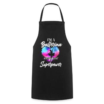 Ballet Dancer Dance Girl Ballerina - Cooking Apron - black - Front - AI Model Male 185 dark (185cm)