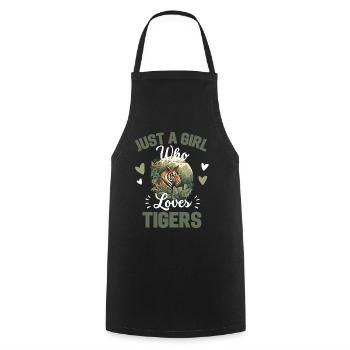 Tiger Girl Gift Predator Women Tiger - Cooking Apron - black - Front - AI Model Male 185 dark (185cm)