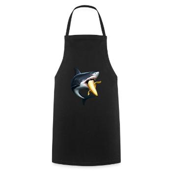 Le requin mange de la banane - Tablier de cuisine - noir - Devant - AI Model Male 185 dark (185cm)