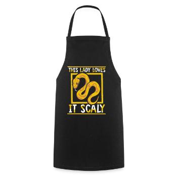 This Lady Loves It Scaly Python Snake Banana - Cooking Apron - black - Front - AI Model Male 185 dark (185cm)