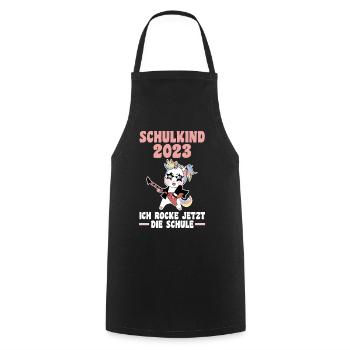 Schulkind 2023 Schulbeginn Einhorn Einschulung - Kochschürze - Schwarz - Vorne - AI Model Male 185 dark (185cm)