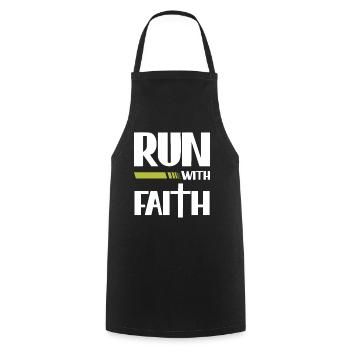Running with Faith Christian Runner Faith - Cooking Apron - black - Front - AI Model Male 185 dark (185cm)