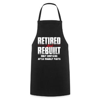 Retired Rebuilt Hip Replacement Surgery Recovery - Cooking Apron - black - Front - AI Model Male 185 dark (185cm)