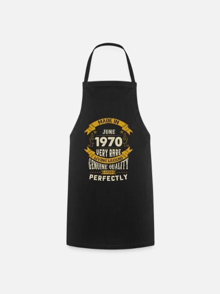 Juni 1970 Vintage Jahrgang Geburtstag - Kochschürze - Schwarz