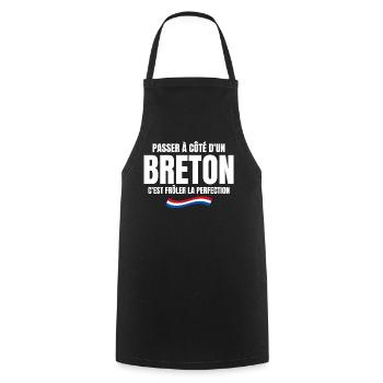 Bretagne, Bretagne humour, je suis Breton - Tablier de cuisine - noir - Devant - AI Model Male 185 dark (185cm)
