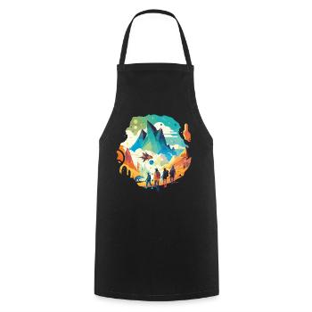 Voyage au centre de la Terre - Tablier de cuisine - noir - Devant - AI Model Male 185 dark (185cm)
