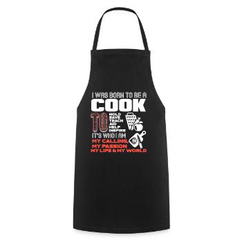 Cook I Was Born To Be A Cook - Cooking Apron - black - Front - AI Model Male 185 dark (185cm)