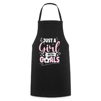 Just A Girl With Goals Soccer Player Sports - Cooking Apron - black - Front - AI Model Male 185 dark (185cm)