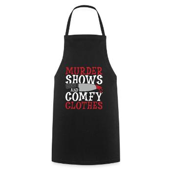 Detective Murder Shows And Comfy Investigator Cop - Cooking Apron - black - Front - AI Model Male 185 dark (185cm)