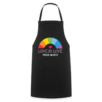 Love is Love. Pride Month. - Cooking Apron - black - Front - AI Model Male 185 dark (185cm)