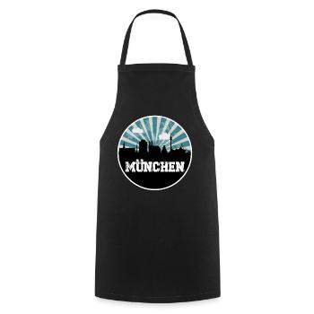 Munich Skyline Blue Hour - Cooking Apron - black - Front - AI Model Male 185 dark (185cm)