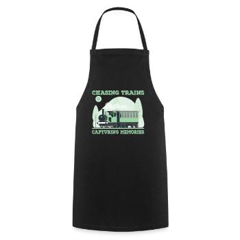 À la recherche de trains - Tablier de cuisine - noir - Devant - AI Model Male 185 dark (185cm)