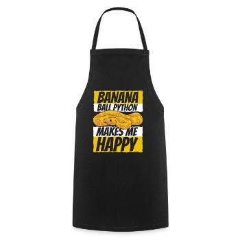 Makes Me Happy Snake Python Banana Ball Python - Cooking Apron - black - Front - AI Model Male 185 dark (185cm)