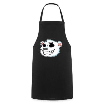 Polar Bear Head - Cooking Apron - black - Front - AI Model Male 185 dark (185cm)