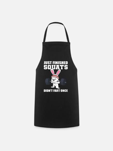 Funny bunny workout fitness trainer - Cooking Apron - black