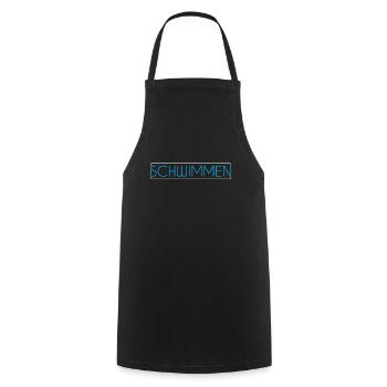 Schwimmen Schriftzug - Kochschürze - Schwarz - Vorne - AI Model Male 185 dark (185cm)