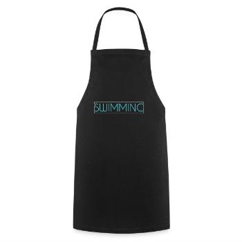 Lettrage de natation - Tablier de cuisine - noir - Devant - AI Model Male 185 dark (185cm)