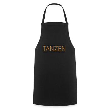 Tanzen Schriftzug - Kochschürze - Schwarz - Vorne - AI Model Male 185 dark (185cm)