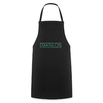Triathlon Schriftzug - Kochschürze - Schwarz - Vorne - AI Model Male 185 dark (185cm)
